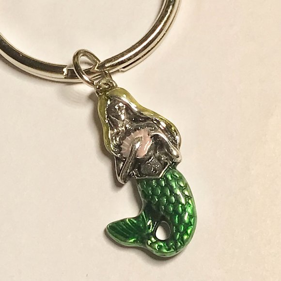 Mermaid Keychain Keyring Colorful Enamel Charm Metal Island Beach Nautical - Picture 6 of 10